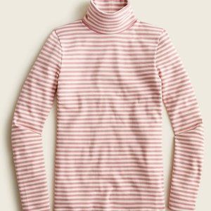 XS Pink and White Striped J Crew Perfect Fit Turtleneck